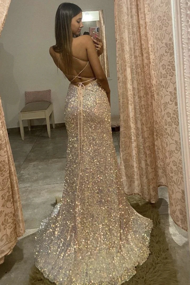mermaid sequins long prom dresses sexy sleeveless evening dress with slit dmp185 mermaid sequins long prom dresses sexy sleeveless evening dress with slit dmp185