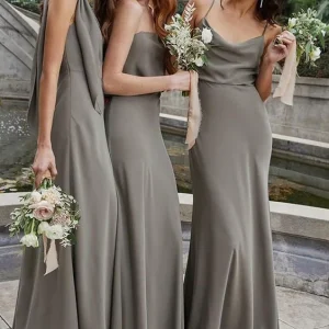 Wedding Party Dresses import placeholder for simple sheath rushed chiffon long brides 160221182