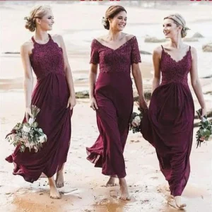 Wedding Party Dresses import placeholder for mismatched a line long burgundy cheap ch 160220824