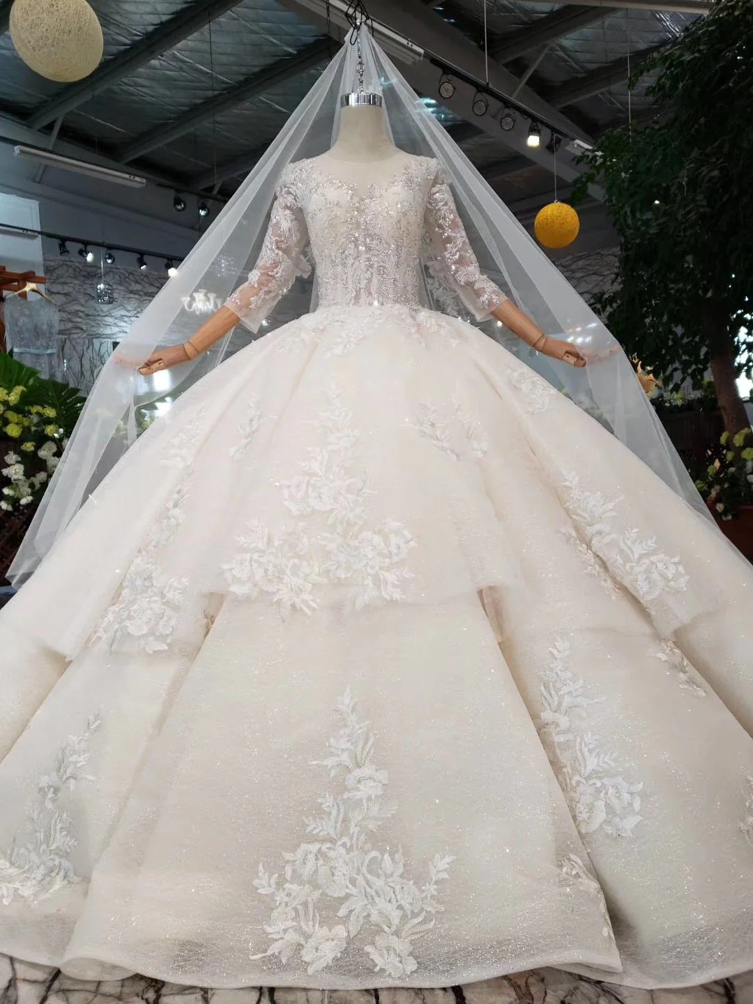 elegant scoop ball gown wedding dresses, 3/4 sleeves wedding gown dmj97 elegant scoop ball gown wedding dresses, 3/4 sleeves wedding gown dmj97