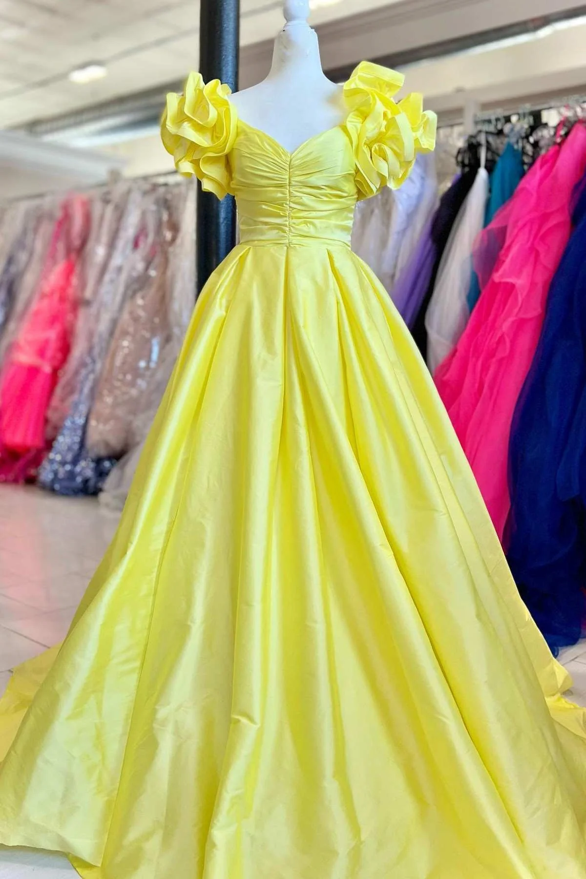 blue off the shoulder ruffles a line prom dress formal evening dresses dmp305 blue off the shoulder ruffles a line prom dress formal evening dresses dmp305