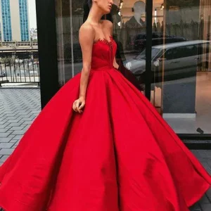 import placeholder for charming red sweetheart strapless satin 160220053