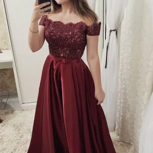 import placeholder for burgundy off shouldmr a line prom dress 160219912