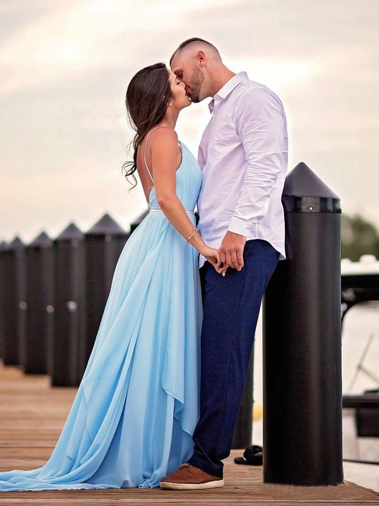 sexy split sky blue beach simple wedding dresses chiffon long prom dress dmi21 sexy split sky blue beach simple wedding dresses chiffon long prom dress dmi21