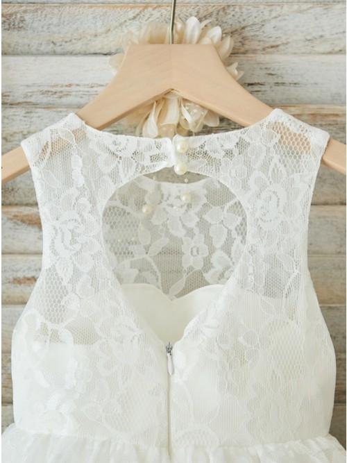 a line jewel open back white lace flower girl dress dmp28 a line jewel open back white lace flower girl dress dmp28