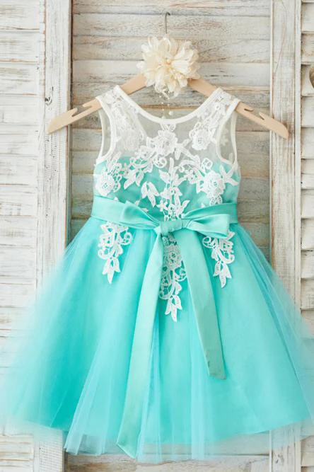 import placeholder for a line round neck mint tulle flower girl 160220711 import placeholder for a line round neck mint tulle flower girl 160220711