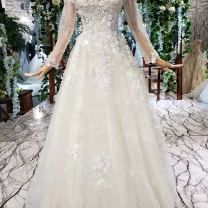 Wedding Dresses import placeholder for prom dresses tulle high neck long sleeve 160219938