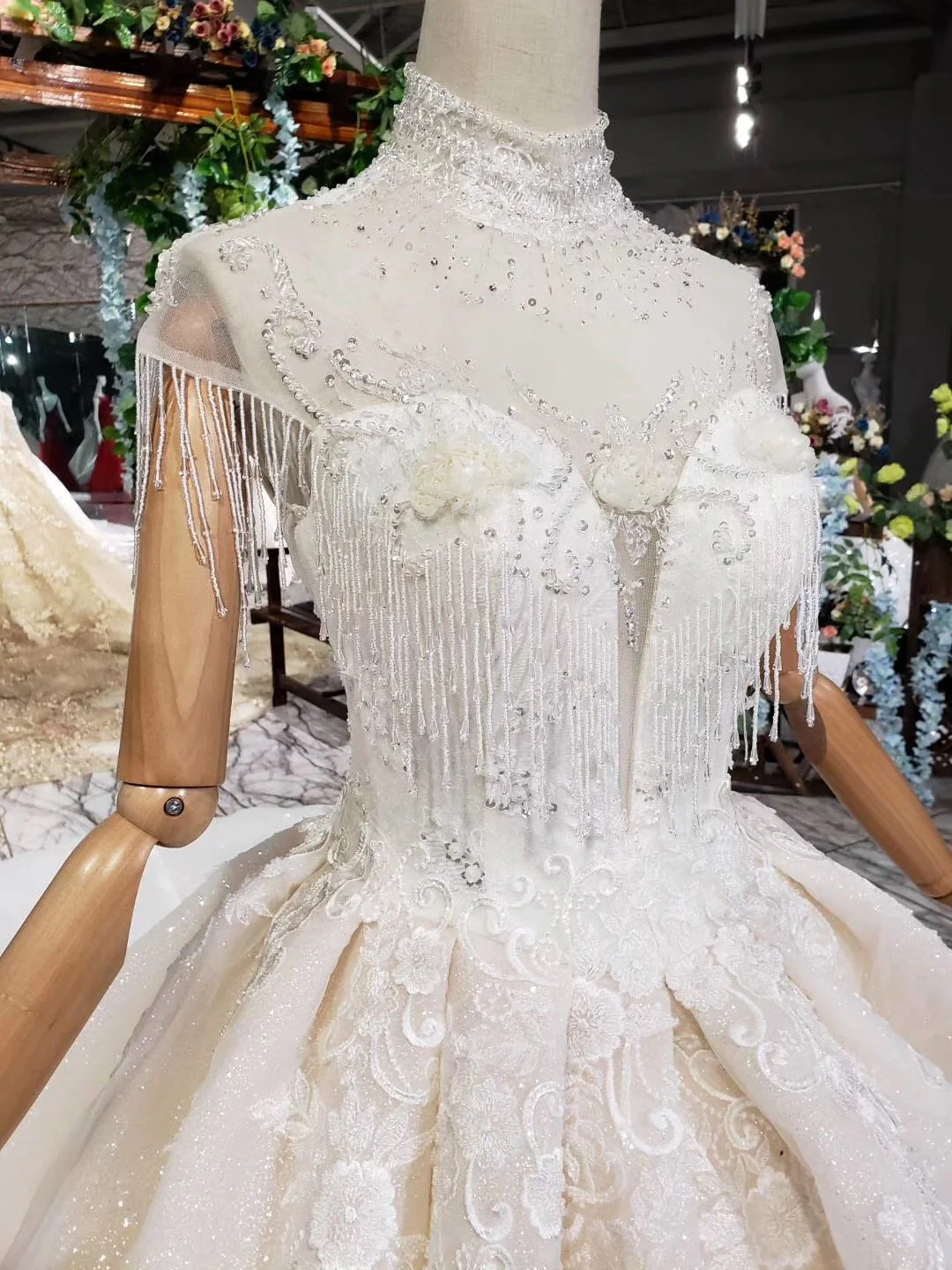 off white high neck ball gown wedding dresses, open back beaded wedding gown dmj96 off white high neck ball gown wedding dresses, open back beaded wedding gown dmj96