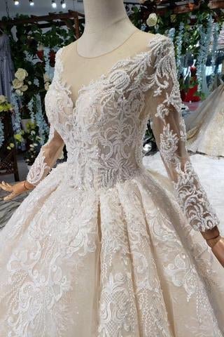 princess long sleeves ball gown lace wedding dresses, long bridal dress dmn43 princess long sleeves ball gown lace wedding dresses, long bridal dress dmn43