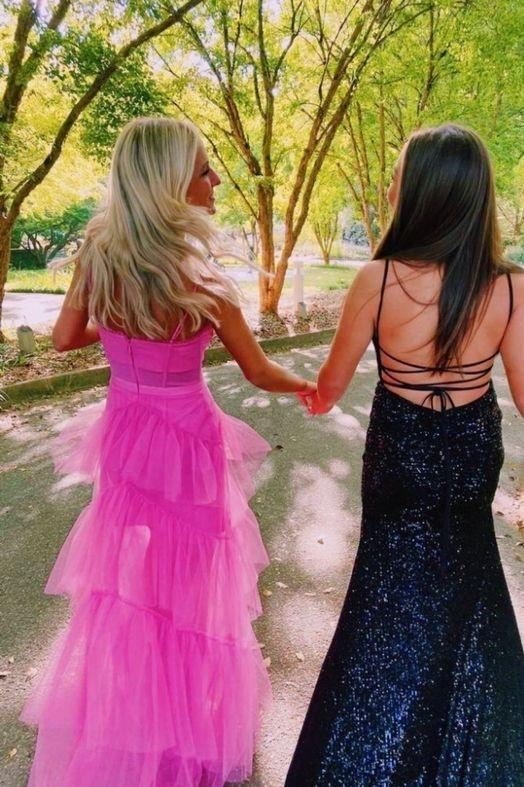 princess hot pink a line tulle long prom dresses layered ruffles evening gown dmp072 princess hot pink a line tulle long prom dresses layered ruffles evening gown dmp072