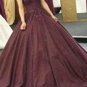 import placeholder for burgundy long formal ball gown prom dres 160219884