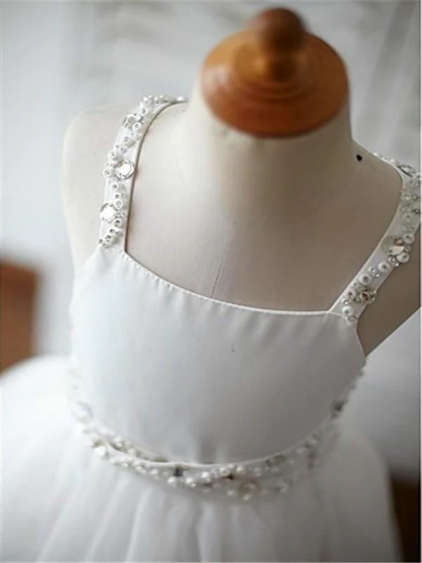 a line/princess spaghetti straps sleeveless beading organza flower girl dresses with lace dm721 a line/princess spaghetti straps sleeveless beading organza flower girl dresses with lace dm721