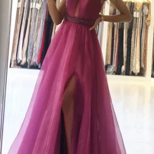 Evening Dresses import placeholder for a line purple long prom dress with beads 160218732