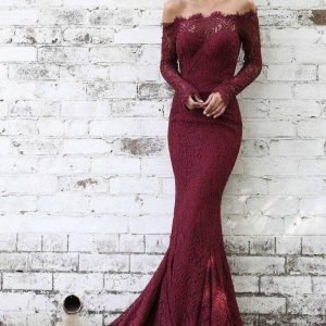 import placeholder for long sleeve lace maroon mermaid prom dre 160218715