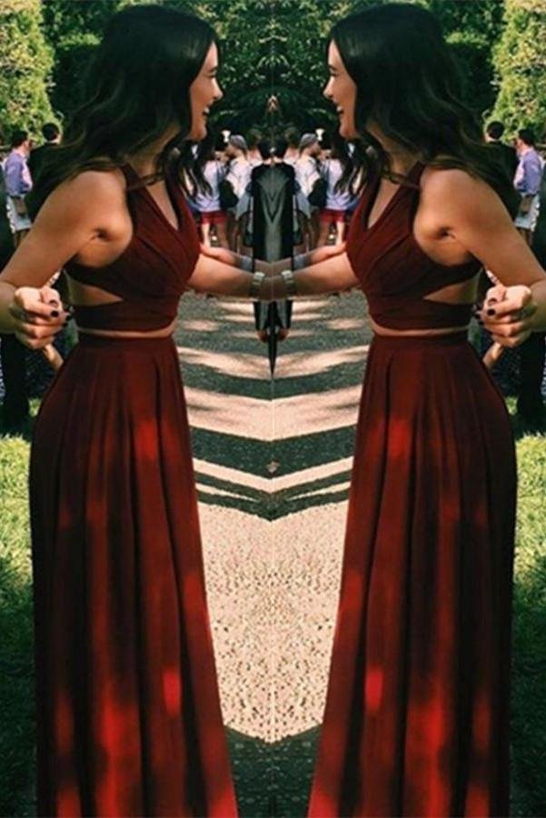 charming two pieces long a line burgundy beauty prom dresses k738 charming two pieces long a line burgundy beauty prom dresses k738