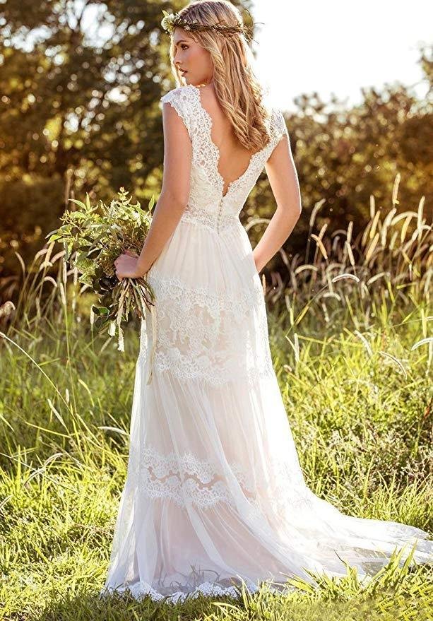 bohemian a line v neck lace bridal gown simple beach wedding dresses dmk37 bohemian a line v neck lace bridal gown simple beach wedding dresses dmk37