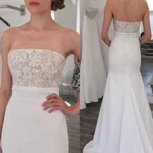 Wedding Dresses import placeholder for simple strapless mermaid long wedding dr 160220001