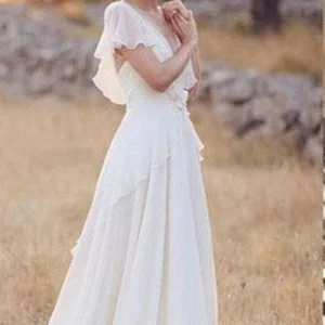 Wedding Dresses import placeholder for charming a line ivory v neck chiffon wed 160219908