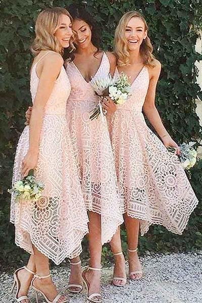 navy blue/pink deep v neck spaghetti straps sleeveless asymmetry lace a line bridesmaid dress dm236 navy blue/pink deep v neck spaghetti straps sleeveless asymmetry lace a line bridesmaid dress dm236