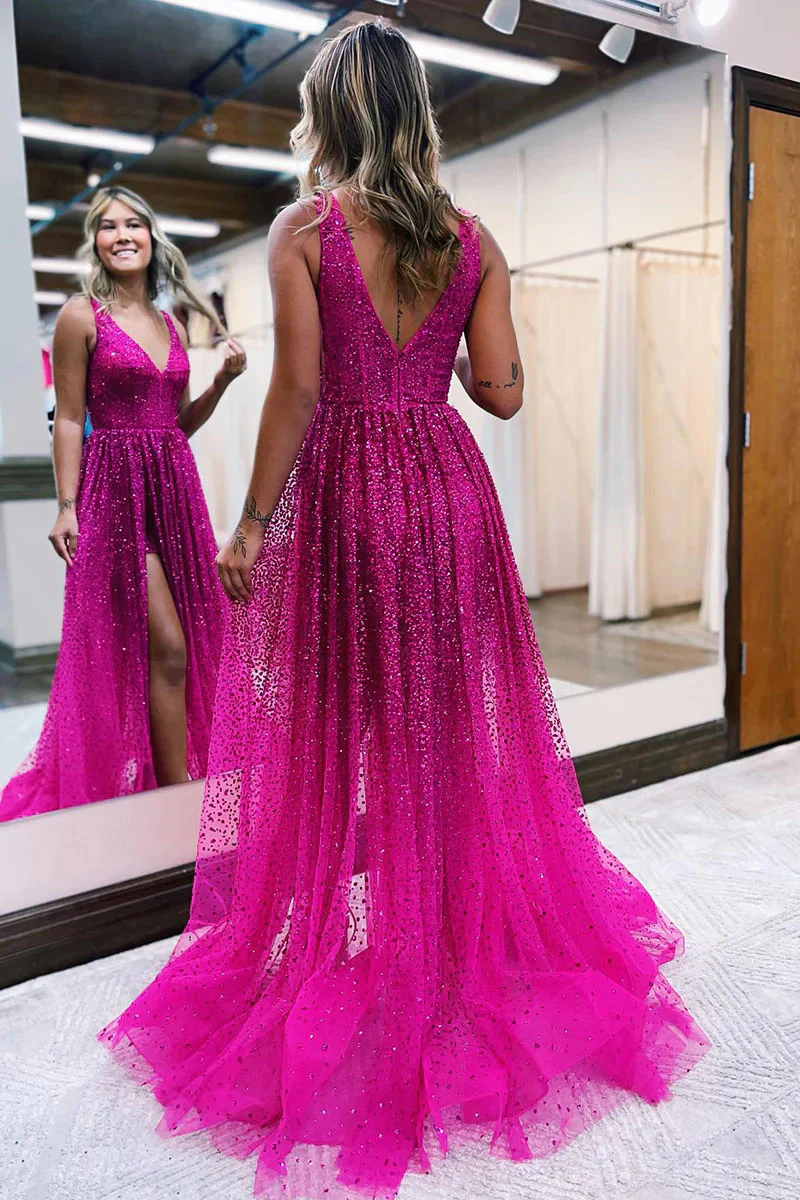 plunging v neck high split sequins sparkly prom dress formal evening dress dmp246 plunging v neck high split sequins sparkly prom dress formal evening dress dmp246