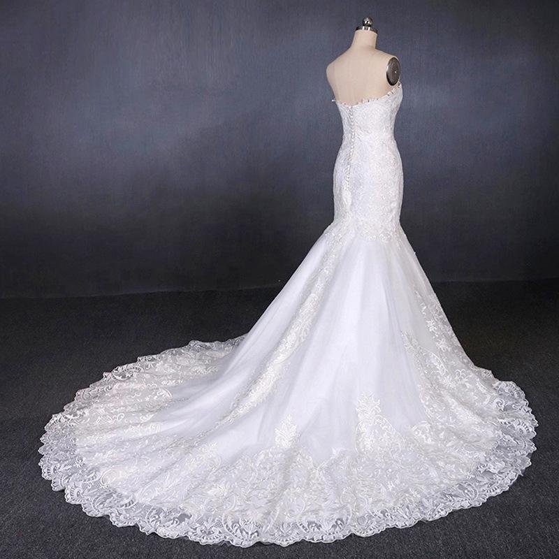 sweetheart mermaid lace appliques button back long wedding dress dmq29 sweetheart mermaid lace appliques button back long wedding dress dmq29