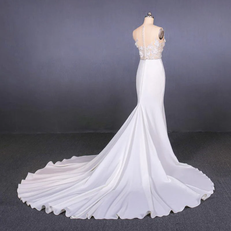 mermaid appliques long stunning wedding dress, long bridal dresses dmq19 mermaid appliques long stunning wedding dress, long bridal dresses dmq19