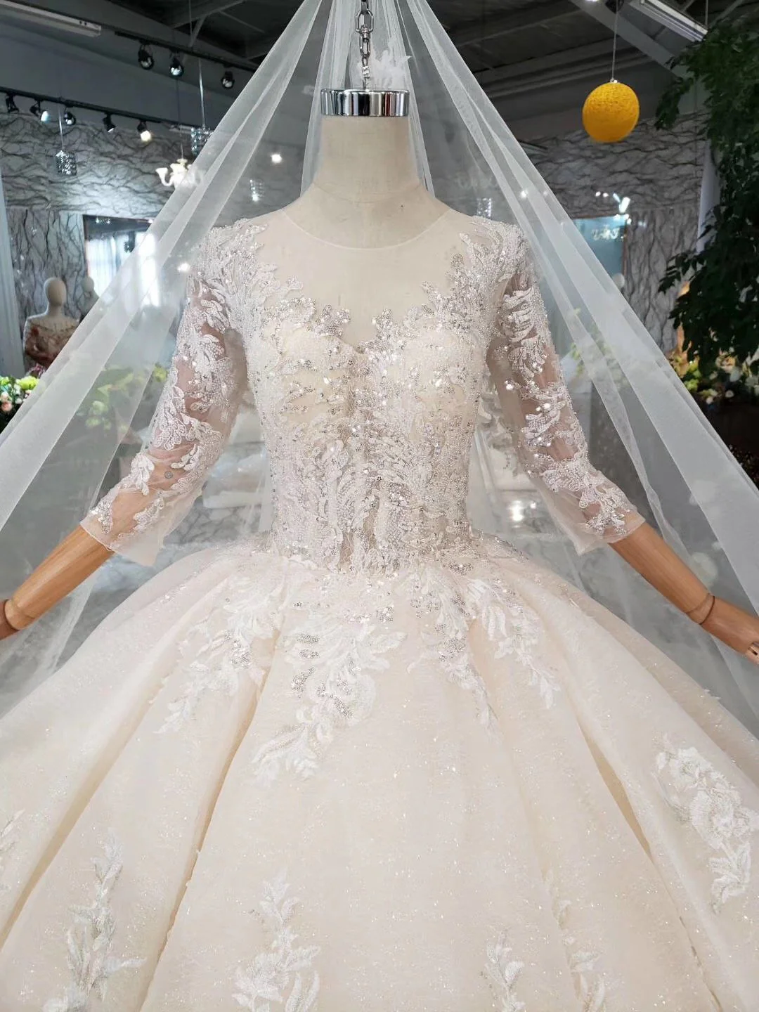 elegant scoop ball gown wedding dresses, 3/4 sleeves wedding gown dmj97 elegant scoop ball gown wedding dresses, 3/4 sleeves wedding gown dmj97