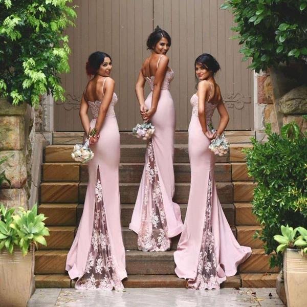 new arrival pink stunning spaghetti straps lace high quality mermaid long bridesmaid dresses dm345 new arrival pink stunning spaghetti straps lace high quality mermaid long bridesmaid dresses dm345