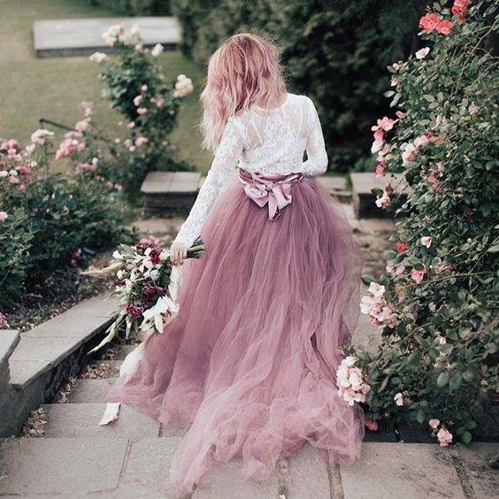 a line v neck long sleeves pink tulle wedding dresses with lace appliques dmm80 a line v neck long sleeves pink tulle wedding dresses with lace appliques dmm80
