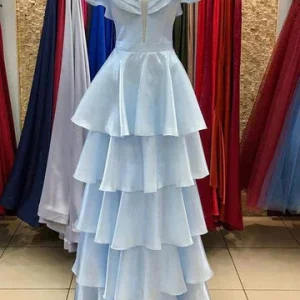 import placeholder for light blue off the shoulder tiered long 160219602