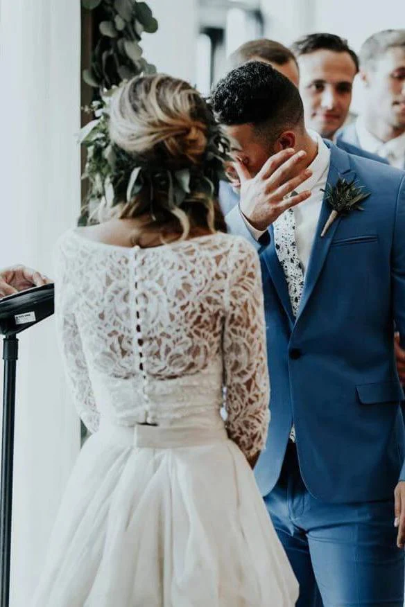 boho ivory chiffon 3/4 sleeves two piece cheap wedding dress dmn88 boho ivory chiffon 3/4 sleeves two piece cheap wedding dress dmn88