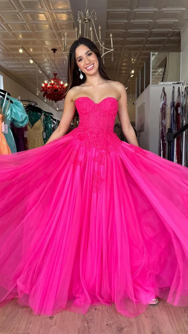 chic a line tulle sweetheart long prom dress fuchsia elegant evening dress dmp303 chic a line tulle sweetheart long prom dress fuchsia elegant evening dress dmp303
