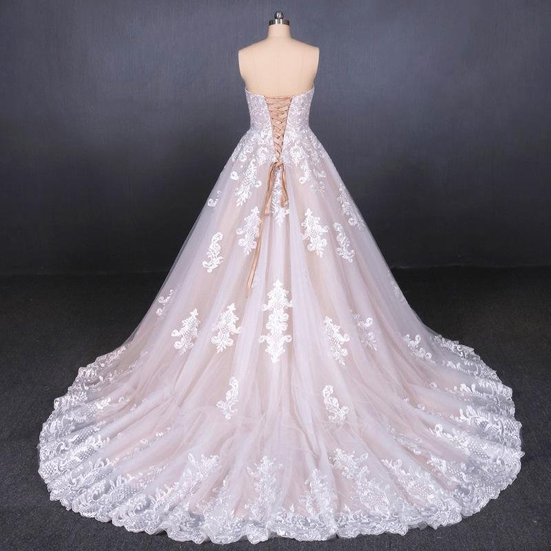 a line strapless lace appliques wedding dress, cheap bridal dresses dmq16 a line strapless lace appliques wedding dress, cheap bridal dresses dmq16