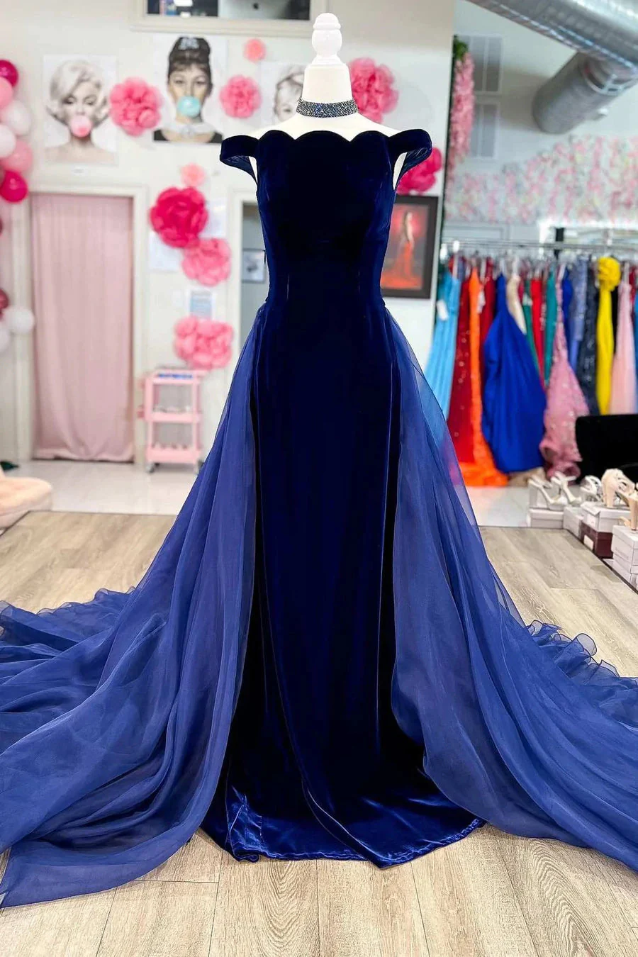 import placeholder for elegant navy velvet off the shoulder mer 160218816 import placeholder for elegant navy velvet off the shoulder mer 160218816