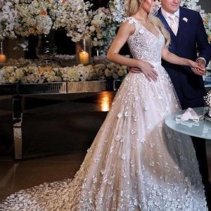Wedding Dresses import placeholder for elegant a line v neck sweep train ivory 160220058