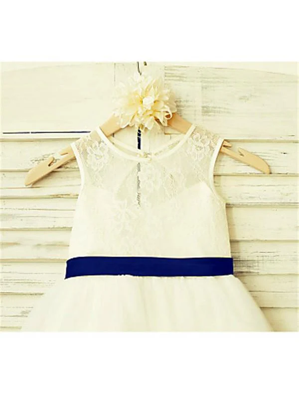 ivory a line scoop sleeveless bowknot floor length tulle flower girl dresses with lace dm710 ivory a line scoop sleeveless bowknot floor length tulle flower girl dresses with lace dm710