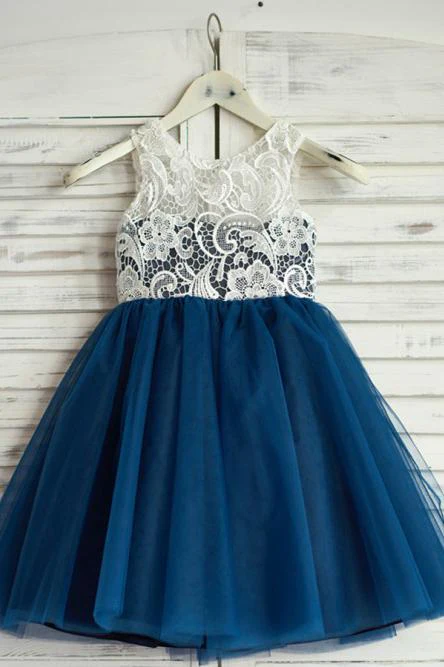 import placeholder for a line round neck navy blue tulle flower 160220930 import placeholder for a line round neck navy blue tulle flower 160220930