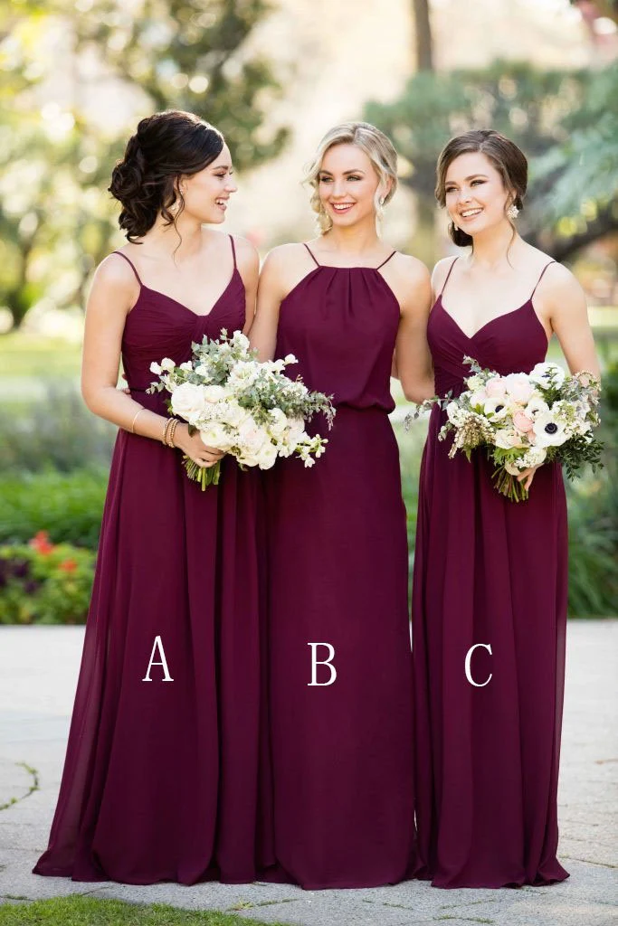a line burgundy chiffon straps long bridesmaid dresses dmg74 a line burgundy chiffon straps long bridesmaid dresses dmg74