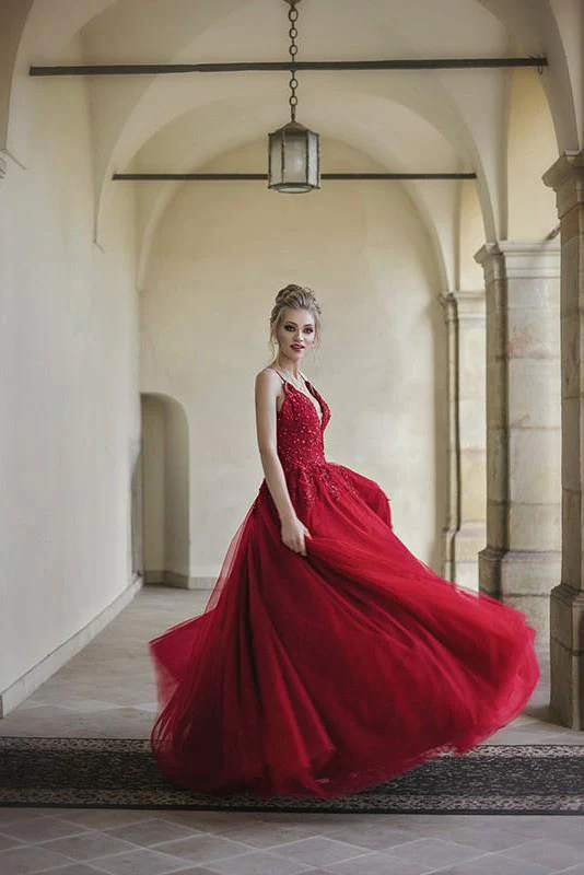 a line spaghetti straps tulle cheap prom dresses, long evening dress dmp014 a line spaghetti straps tulle cheap prom dresses, long evening dress dmp014
