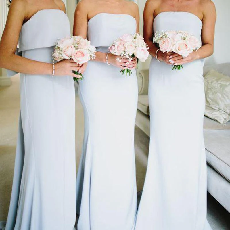 simple strapless grey satin cheap long bridesmaid dresses dmi44 simple strapless grey satin cheap long bridesmaid dresses dmi44