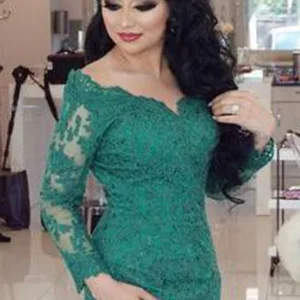 import placeholder for elegant long sleeves v neck green lace m 160218657