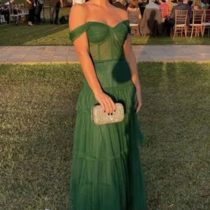 import placeholder for off shoulder green tulle long prom dress 160218890
