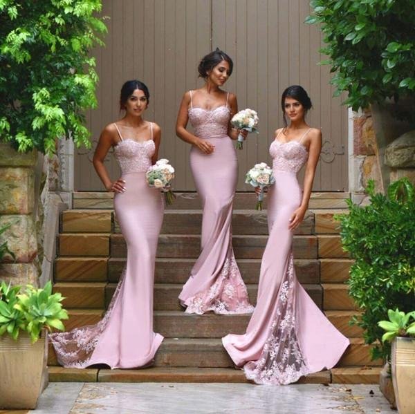new arrival pink stunning spaghetti straps lace high quality mermaid long bridesmaid dresses dm345 new arrival pink stunning spaghetti straps lace high quality mermaid long bridesmaid dresses dm345