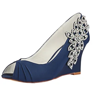 import placeholder for dark blue wedge wedding shoes with rhine 160220810