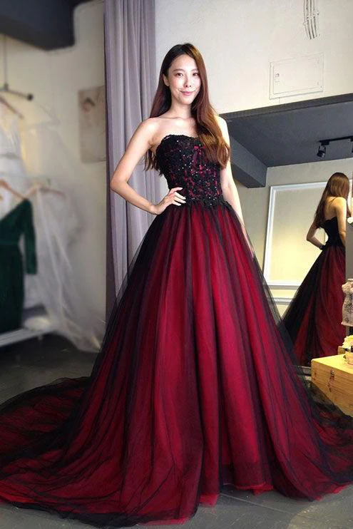 import placeholder for burgundy lace tulle a line strapless lon 160220590 import placeholder for burgundy lace tulle a line strapless lon 160220590