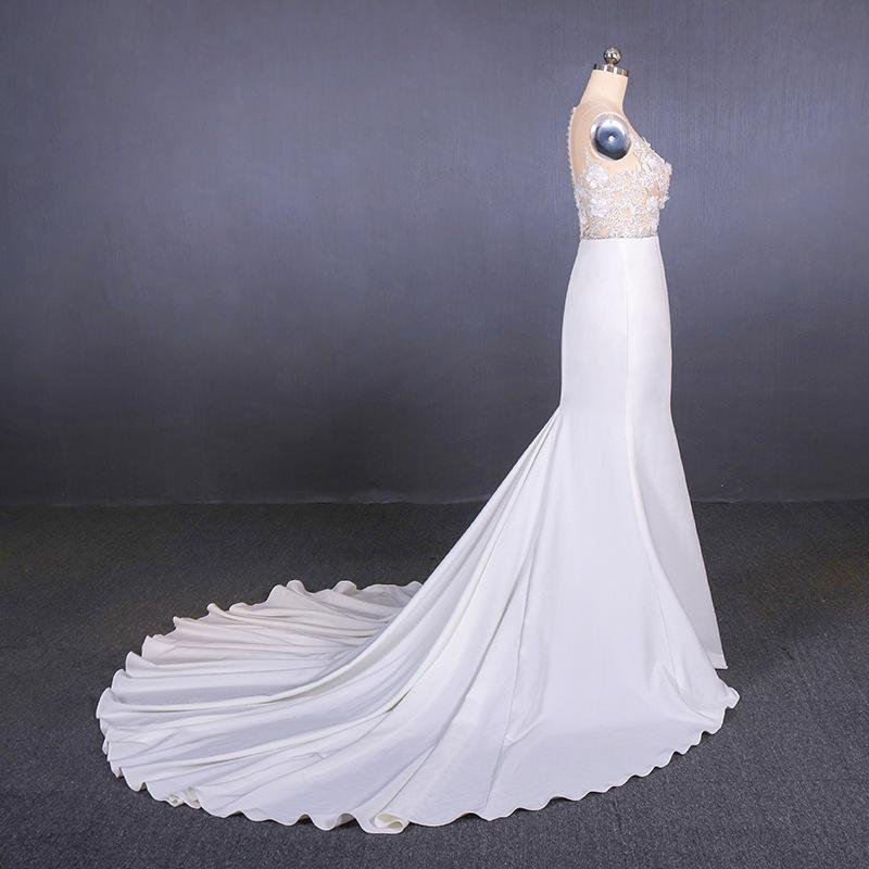 mermaid appliques long stunning wedding dress, long bridal dresses dmq19 mermaid appliques long stunning wedding dress, long bridal dresses dmq19