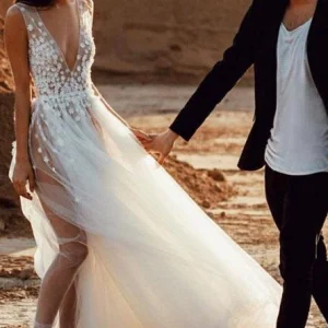 import placeholder for sexy a line dmep v neck sweep train wedd 160220346