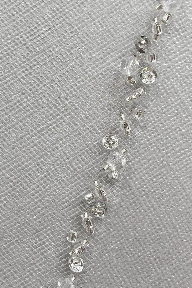 one layer fingertip beading edge wedding veil with crystals and sequins wv2 one layer fingertip beading edge wedding veil with crystals and sequins wv2