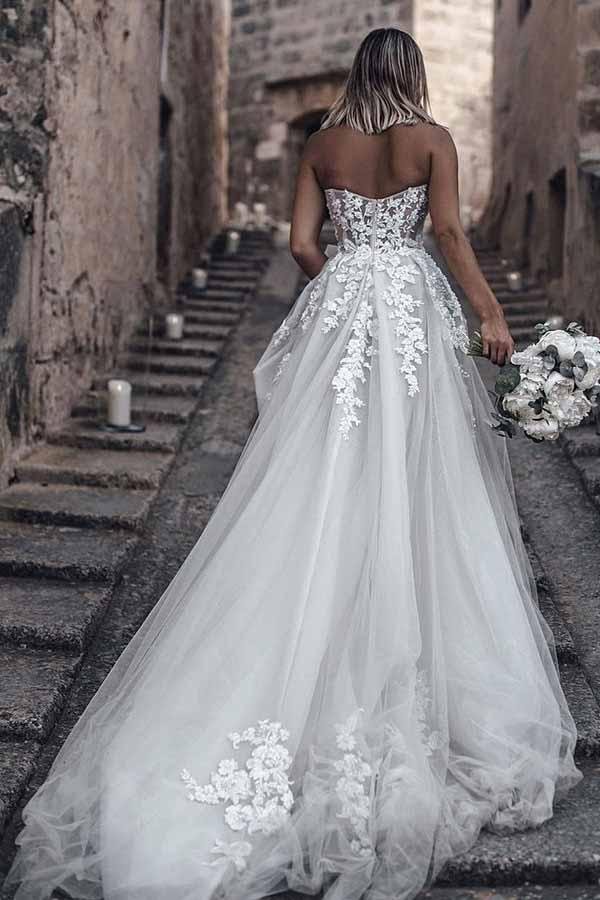 a line sweetheart long cheap tulle wedding dresses with lace appliques dmm81 a line sweetheart long cheap tulle wedding dresses with lace appliques dmm81
