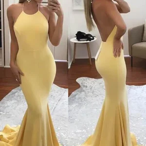 import placeholder for fashion halter yellow mermaid sexy backl 160218693